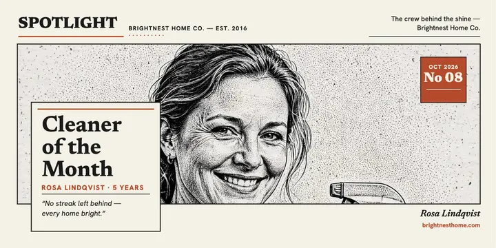 Brightnest cleaner spotlight stipple post: employee spotlight post template