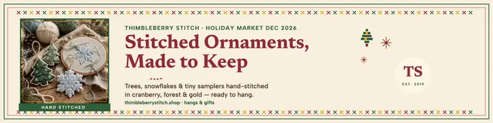 Thimbleberry Stitch holiday ornaments banner template