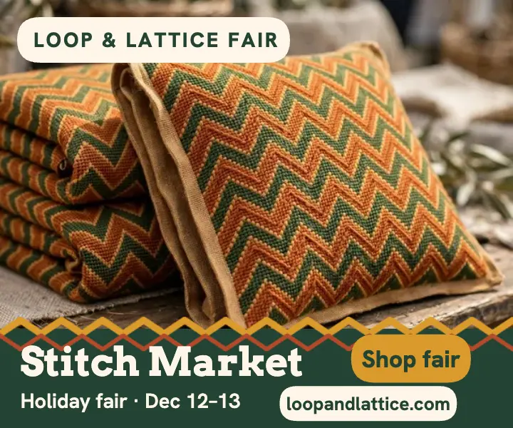 Loop and Lattice holiday stitch market ad template