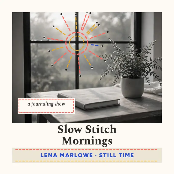 Slow Stitch Mornings journaling podcast cover template