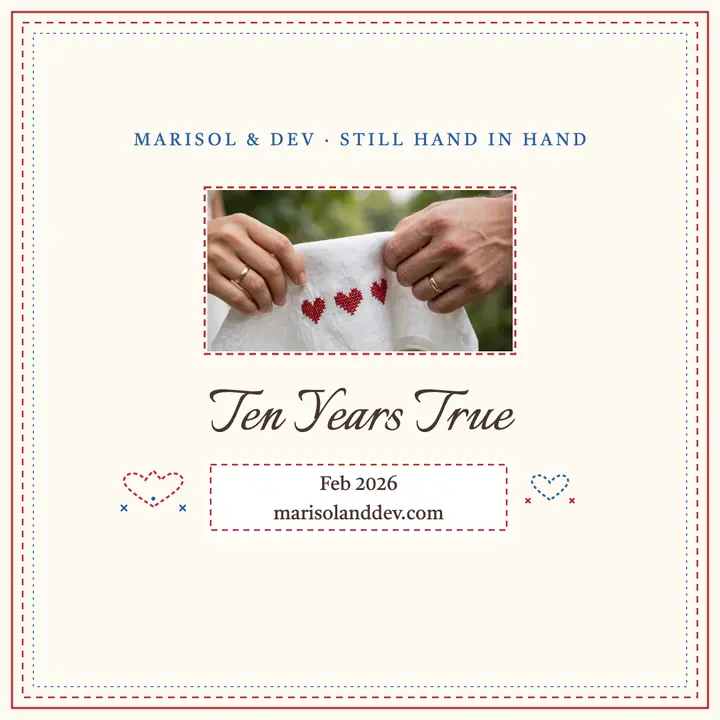 Ten Years True stitched anniversary post template