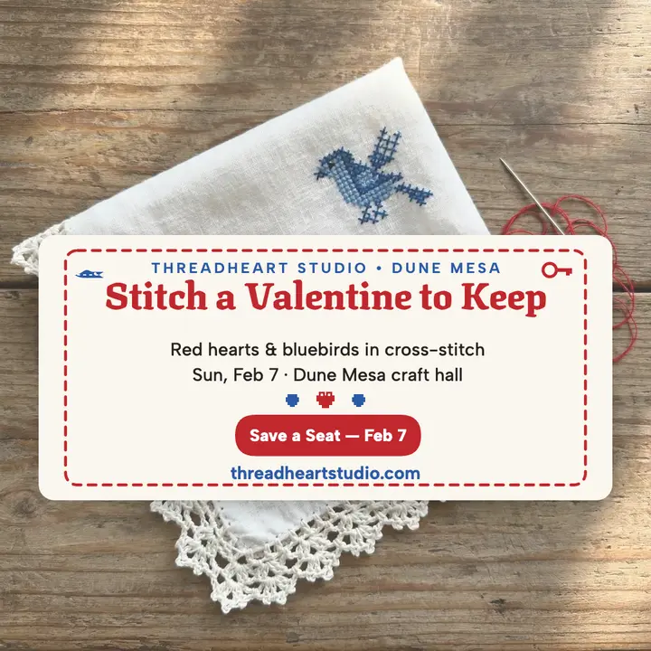 Threadheart Valentine stitching workshop post template