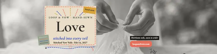 Loop and Vow stitched veil banner template