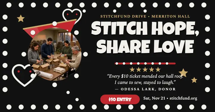 Stitchfund Drive pearly fundraiser post template