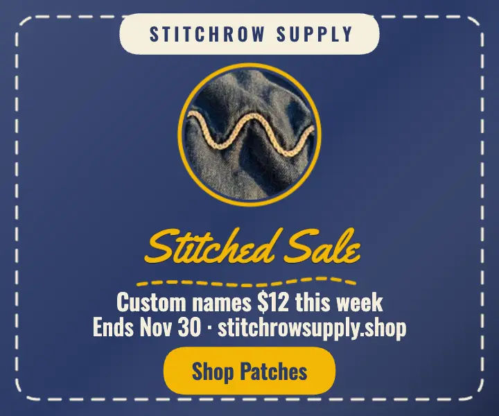 Stitchrow Supply stitched sale ad template
