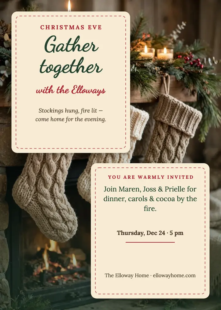 Elloway family Christmas Eve invite template