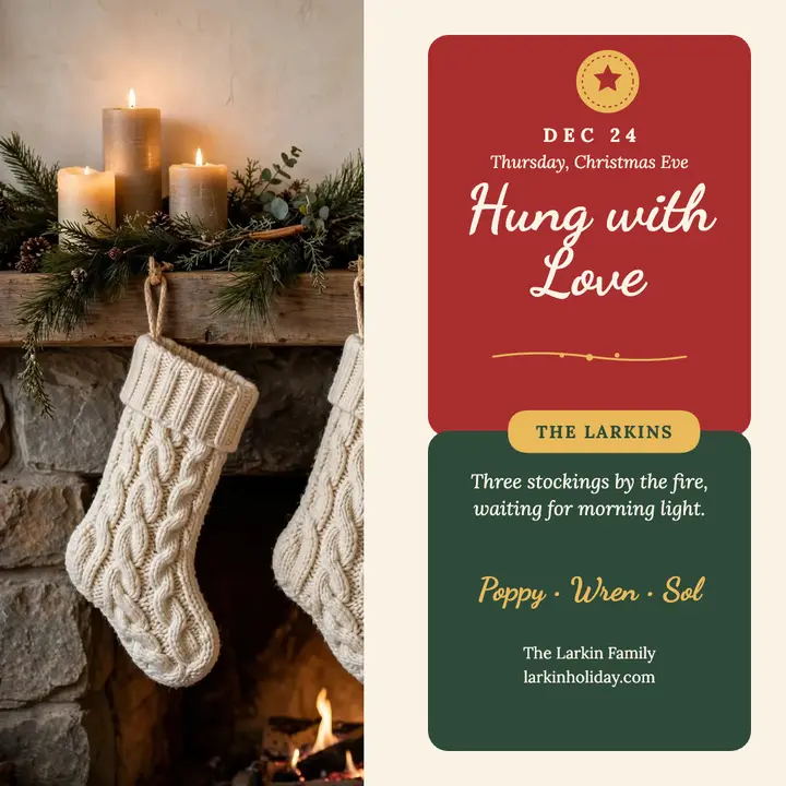 Larkin stocking mantel Christmas post template