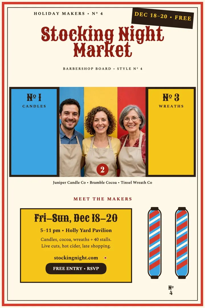 Stocking Night Market holiday poster template