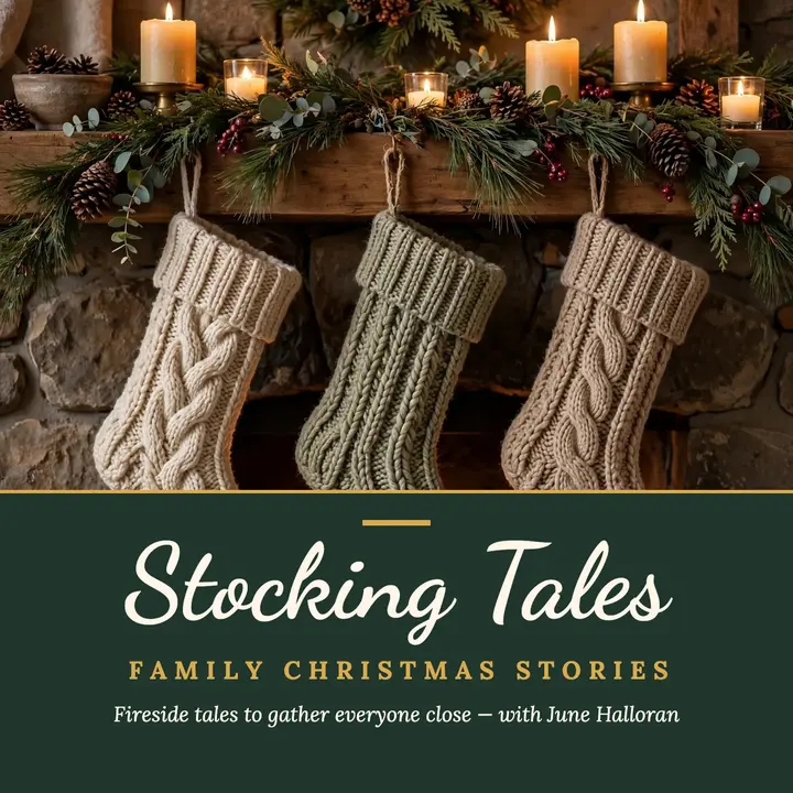 Stocking Tales family Christmas podcast: christmas stories podcast cover template