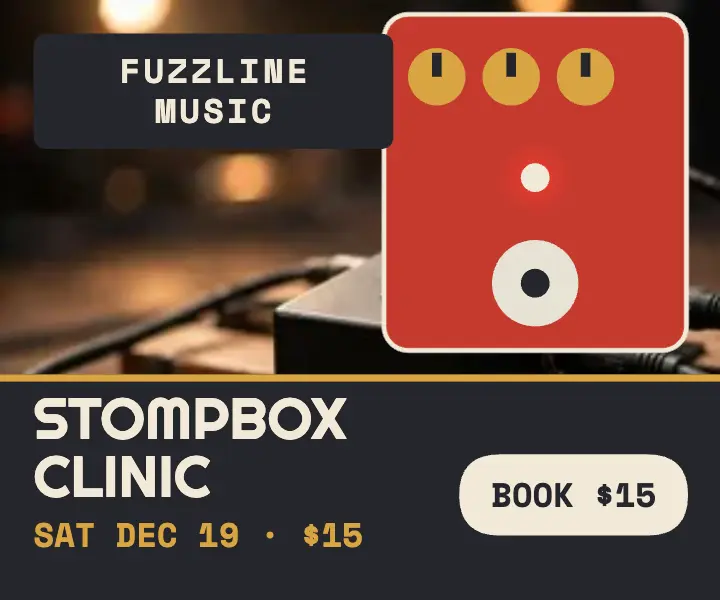 Fuzzline stompbox clinic pedal ad template