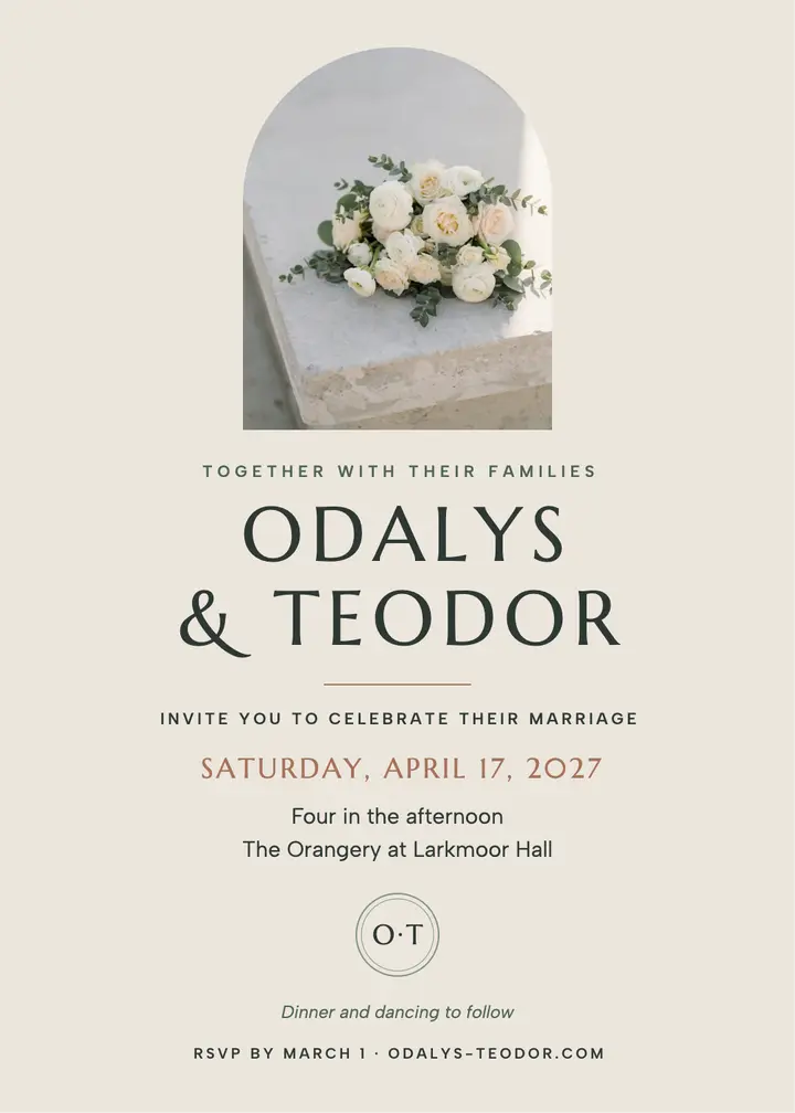 Odalys and Teodor wedding invitation: wedding invitation template