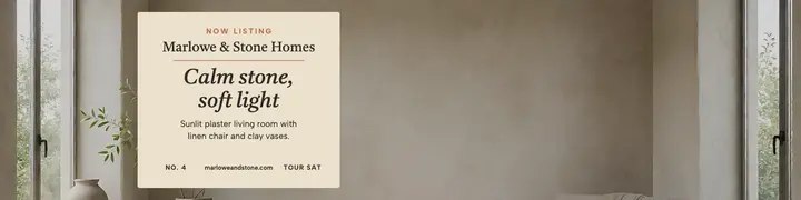 Marlowe and Stone calm interior banner: real estate linkedin banner template