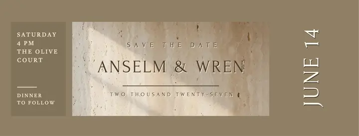 Carved stone save the date cover template