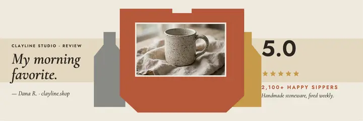 Clayline Studio mug review header template