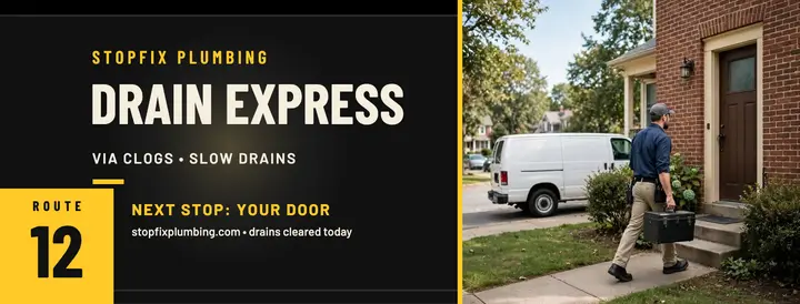 Stopfix drain express route cover: plumbing facebook cover template