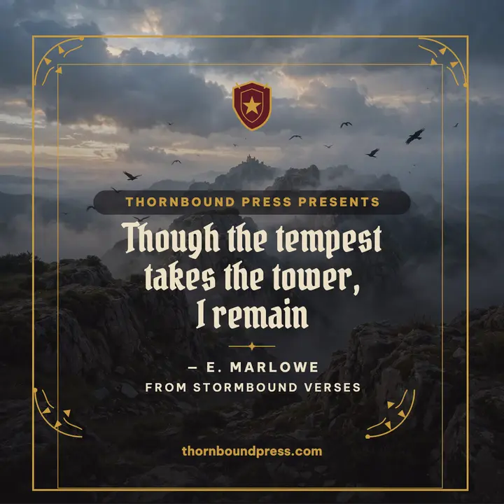 Stormy resolve medieval quote post template