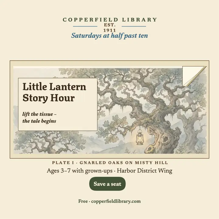 Little Lantern Story Hour gift-book plate post: library story hour post template