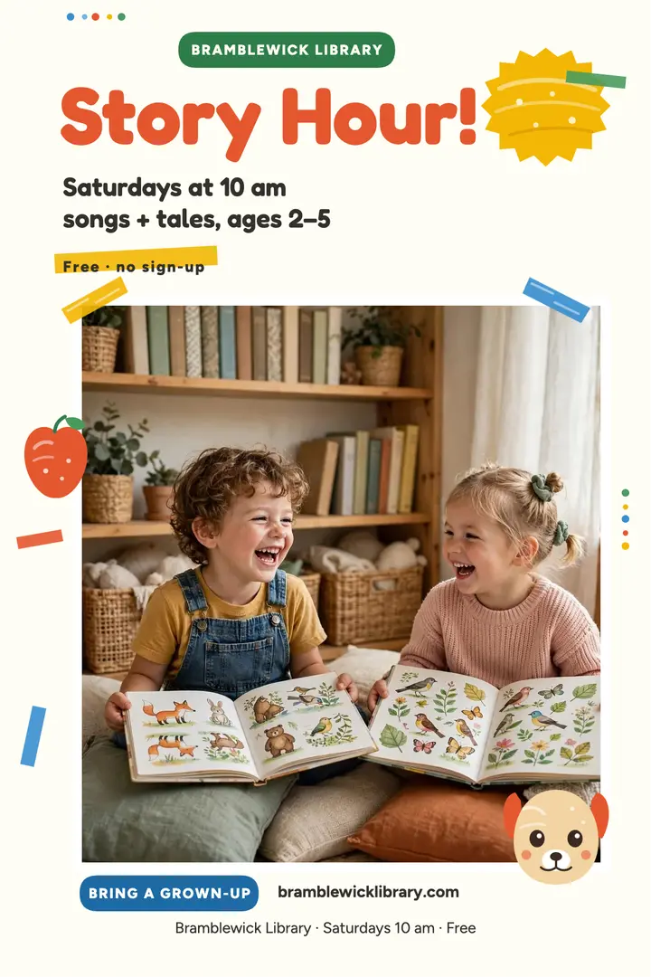 Bramblewick Library Story Hour tissue poster template