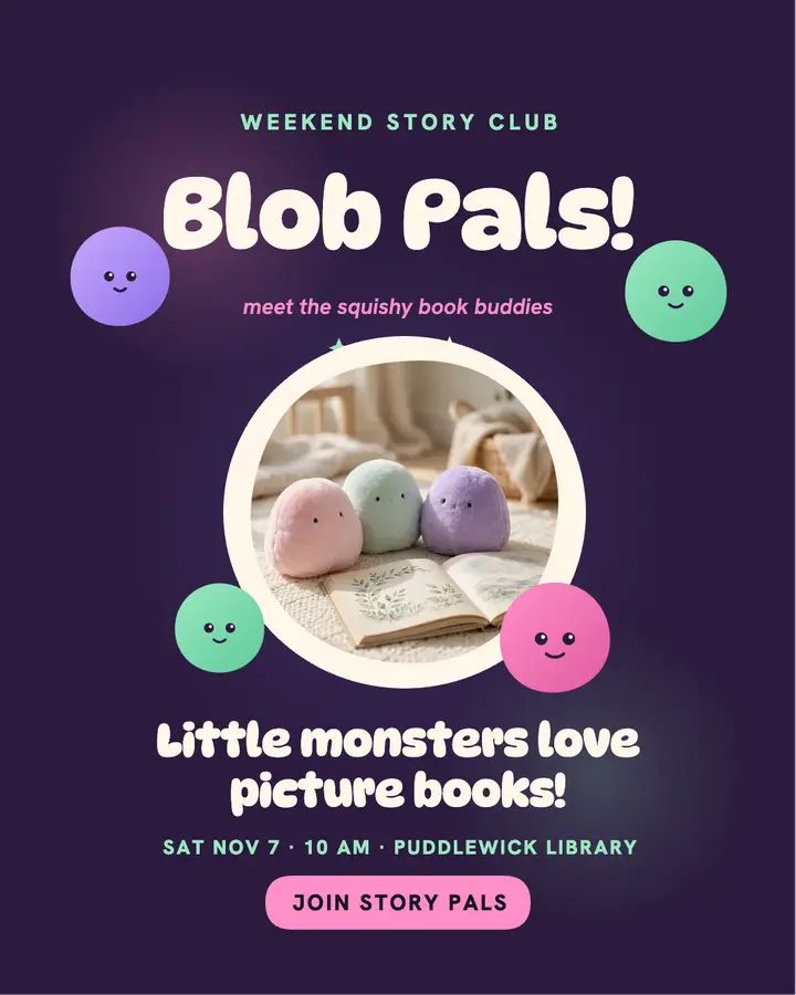 Story Pals blob friends storytime post template