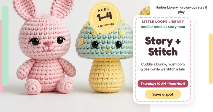 Little Loops toddler crochet story hour post template
