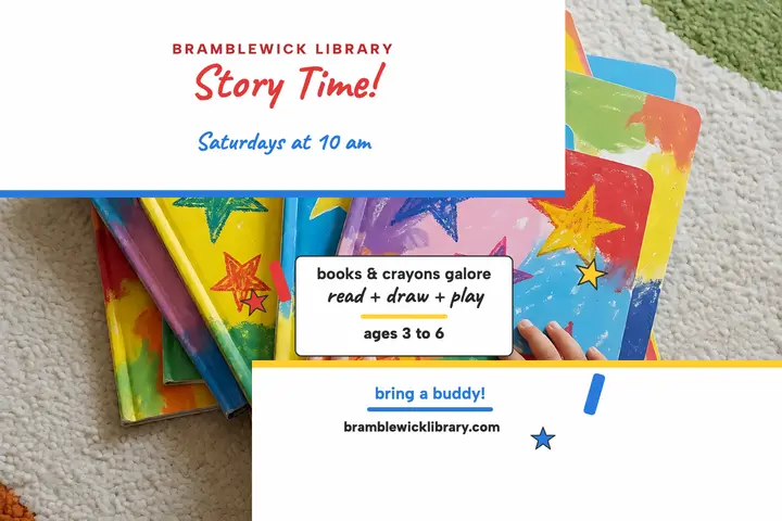 Bramblewick story time crayon postcard: story time postcard template