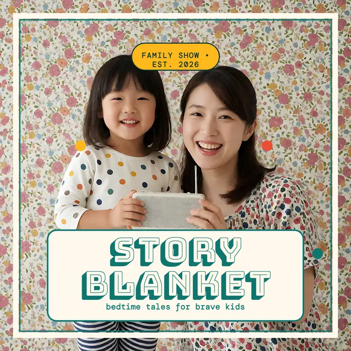 Storyblanket bedtime tales podcast cover: kids storytelling podcast cover template