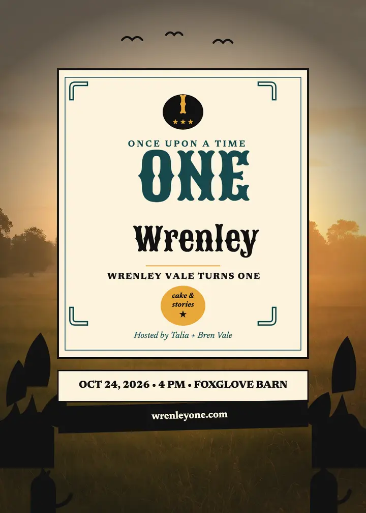 Wrenley storybook first birthday invite template