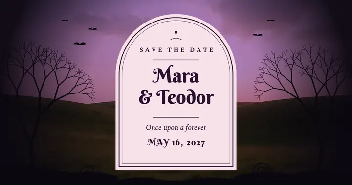 Fairy-tale save the date: fairy tale wedding save the date template