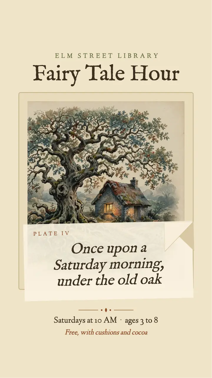 Elm Street Library fairy tale hour story template