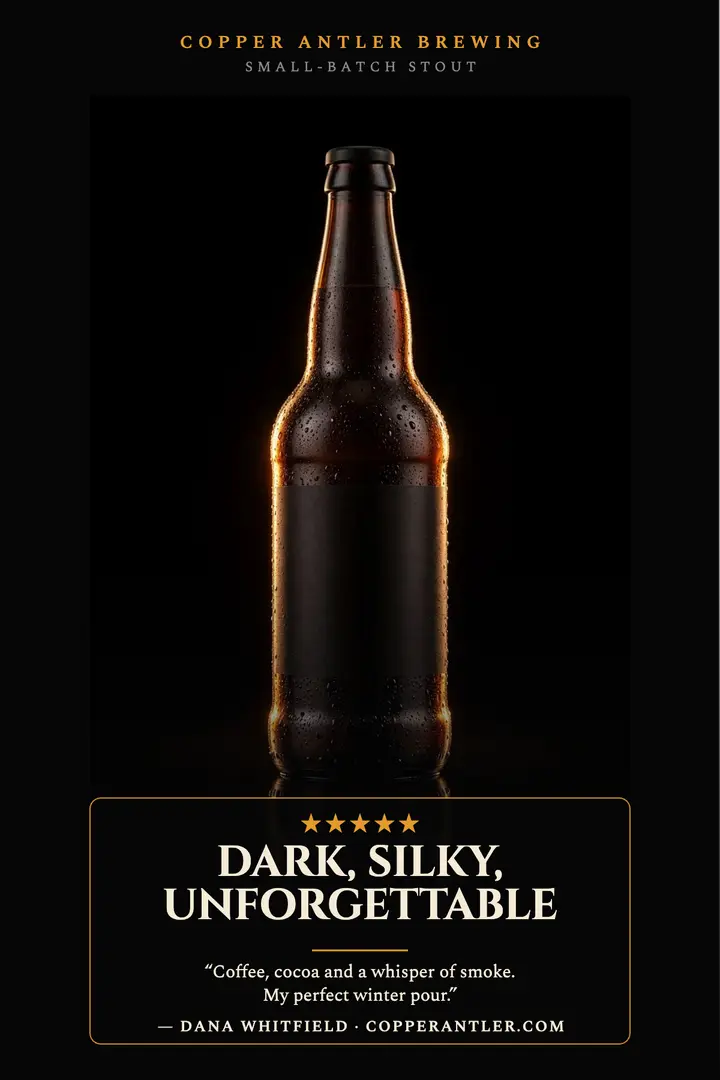 Copper Antler stout customer spotlight poster template