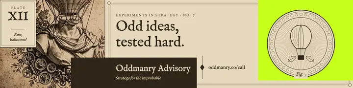 Oddmanry Advisory consultancy LinkedIn banner, engraving collage template