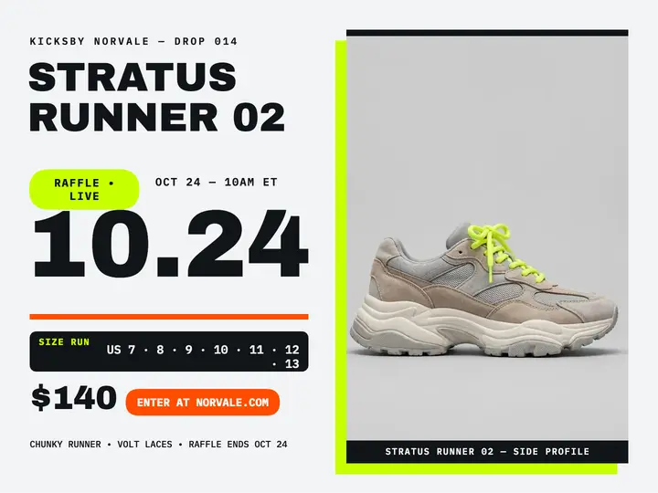 Stratus Runner 02 volt drop slide: sneaker drop slide template
