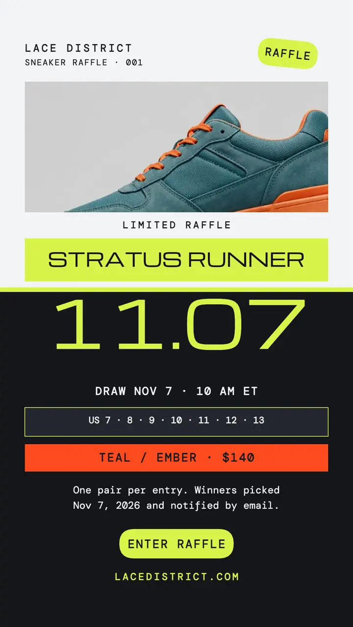 Stratus Runner sneaker raffle story template