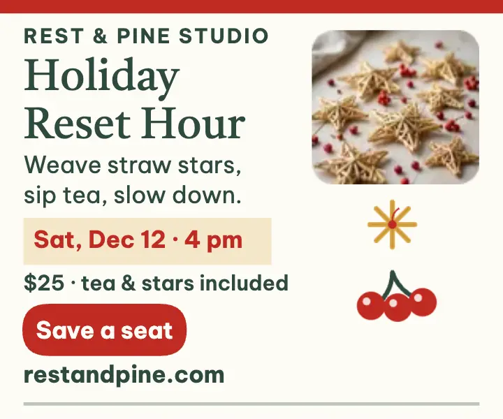 Holiday Reset Hour straw star ad template