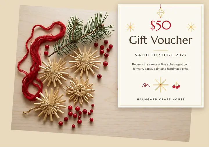 Halmgard Craft House holiday gift voucher template