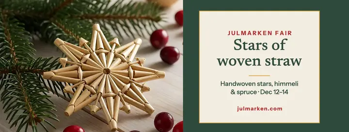 Julmarken Fair straw star holiday cover template