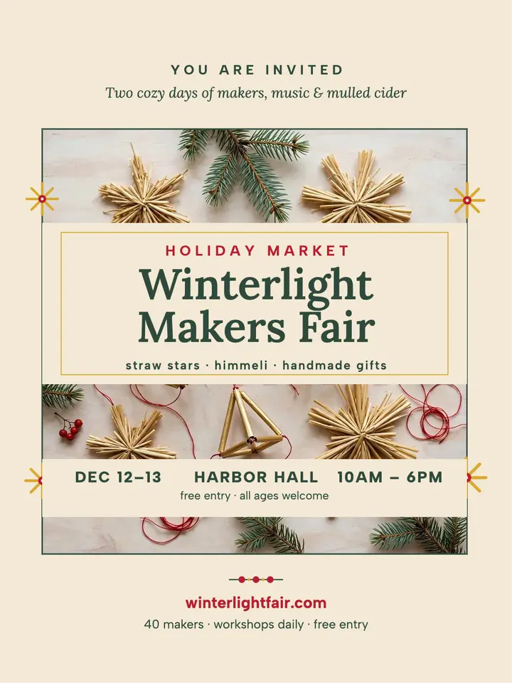 Winterlight Makers Fair holiday invitation template