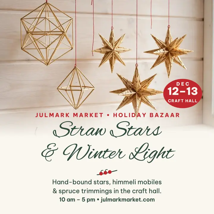 Julmark straw star holiday bazaar post template
