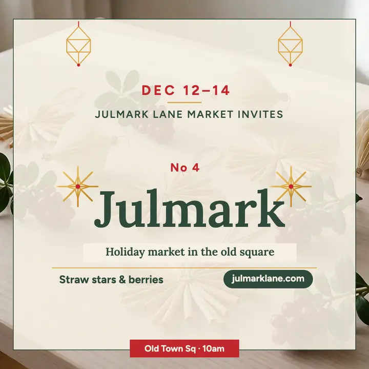 Julmark Lane holiday market straw star post template