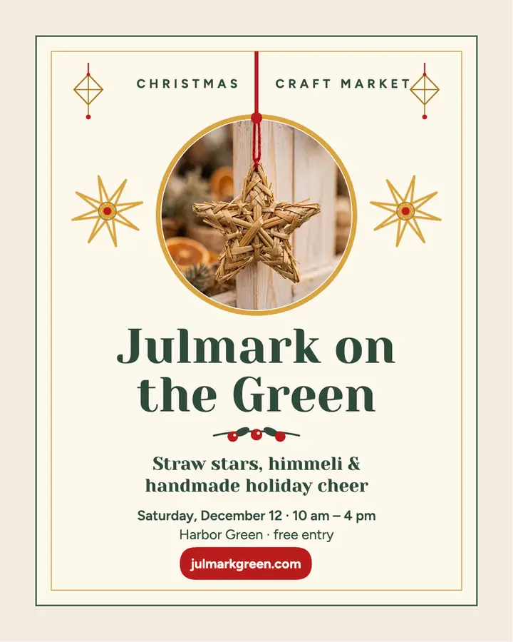 Julmark Christmas market straw star post template