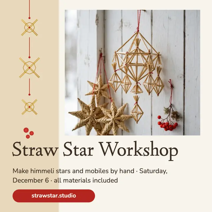 Strawstar studio holiday workshop template