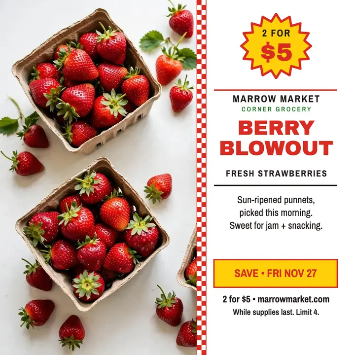 Marrow Market strawberry blowout sale template