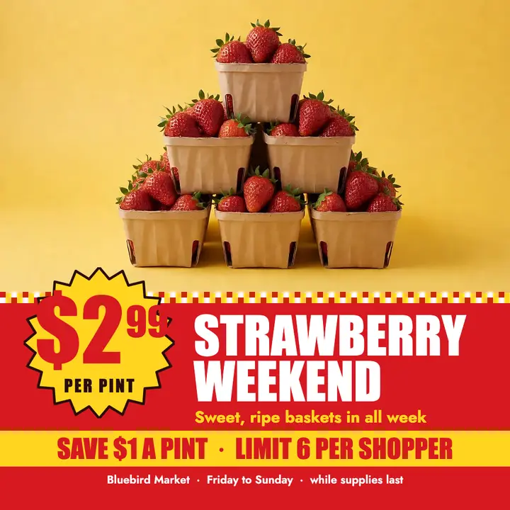 Strawberry weekend sale template