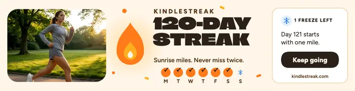 Kindlestreak 120-day run streak billboard template