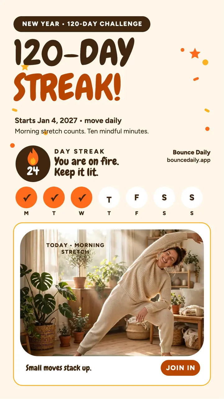 Bounce Daily 120-day streak story template