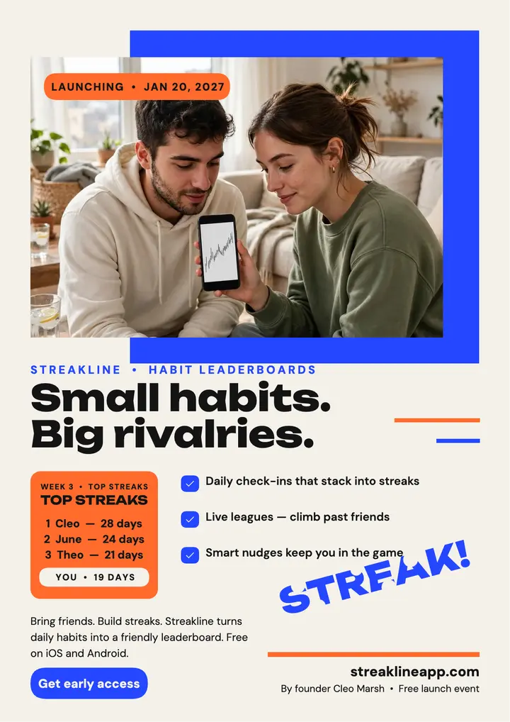 Streakline app launch flyer template