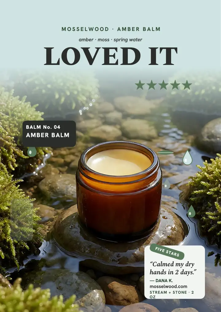 Mosselwood stream balm review flyer template