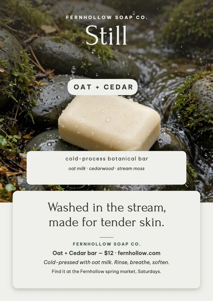 Fernhollow stream soap wellness flyer template