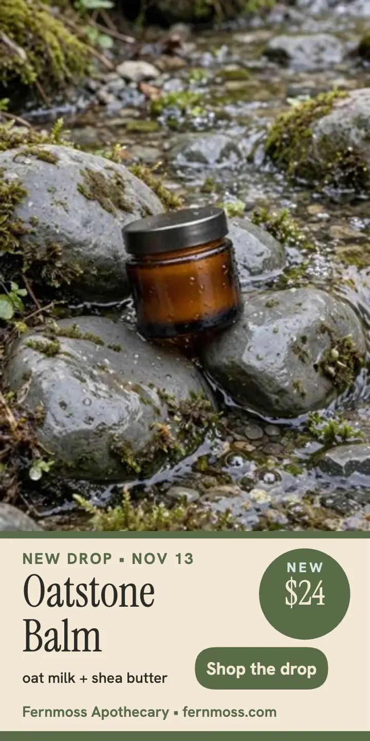 Oatstone Balm stream stone ad: face balm ad template