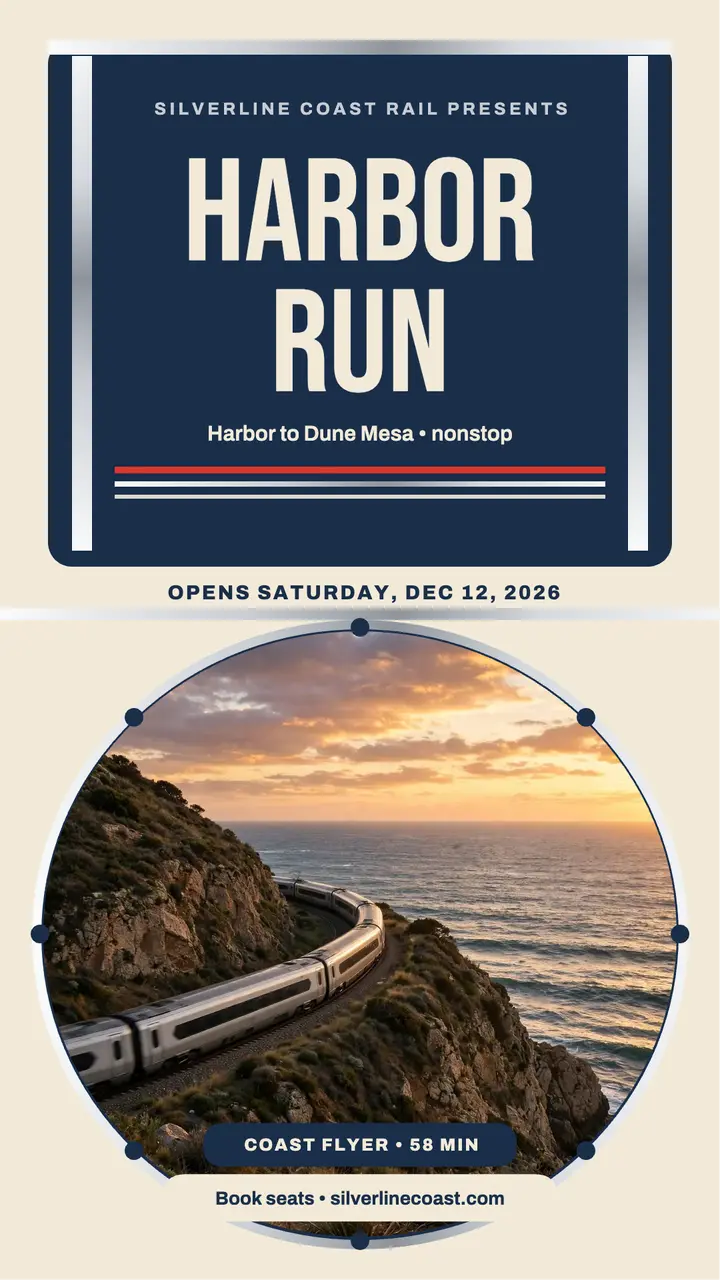 Silverline Coast Rail Harbor Run story template